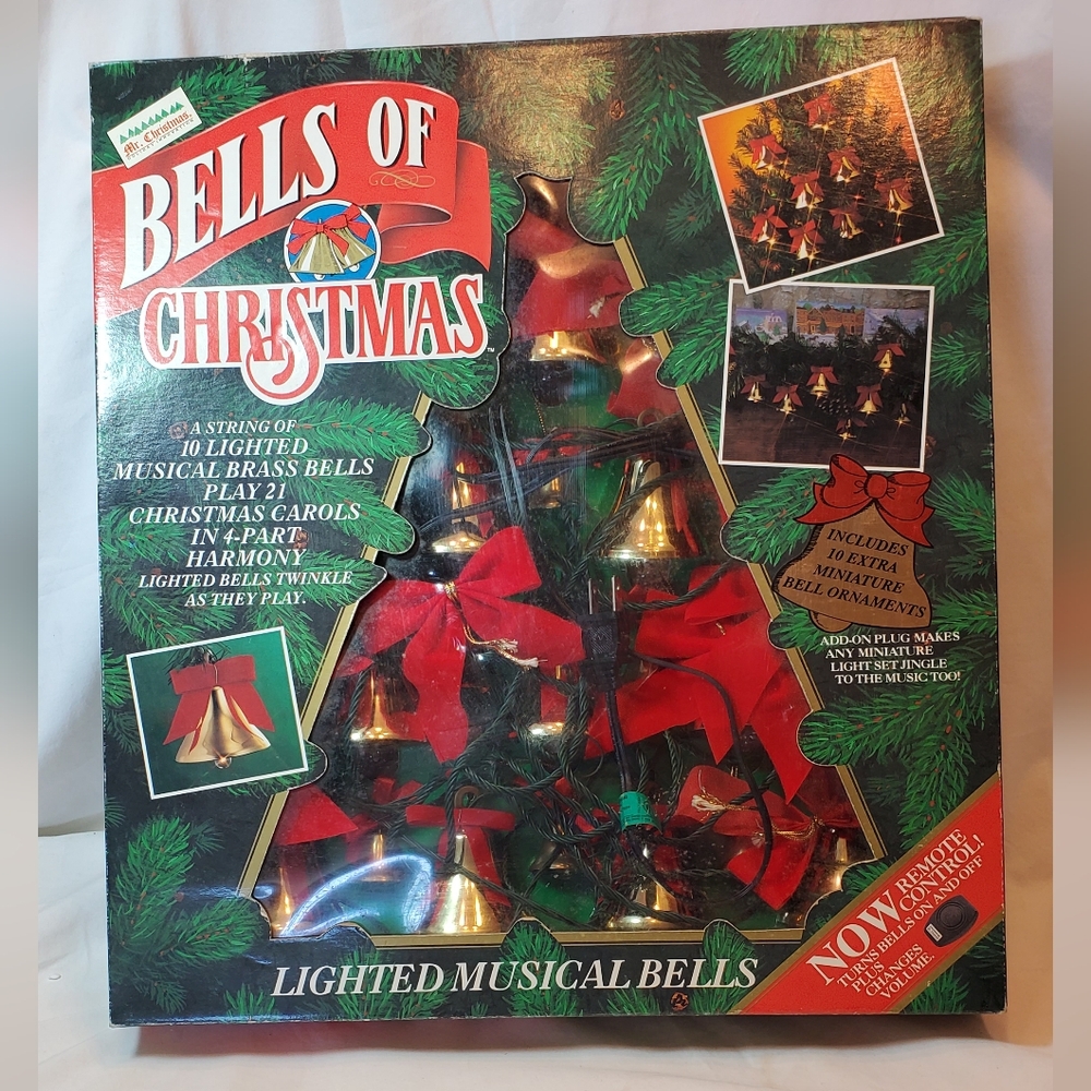 Bells Of Christmas Vtg 1992 Mr Christmas Musical Brass Bells Remote Control